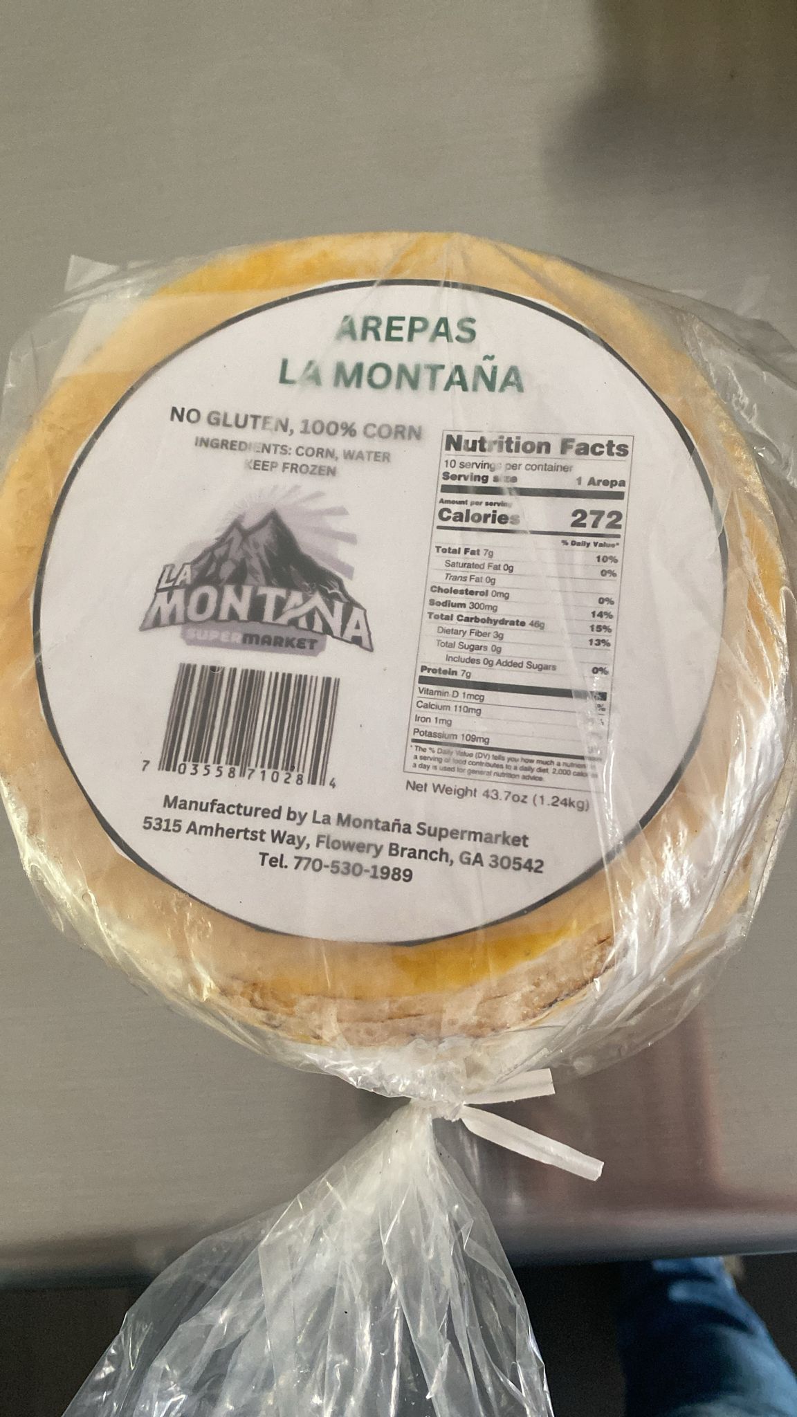 Arepa amarilla grande