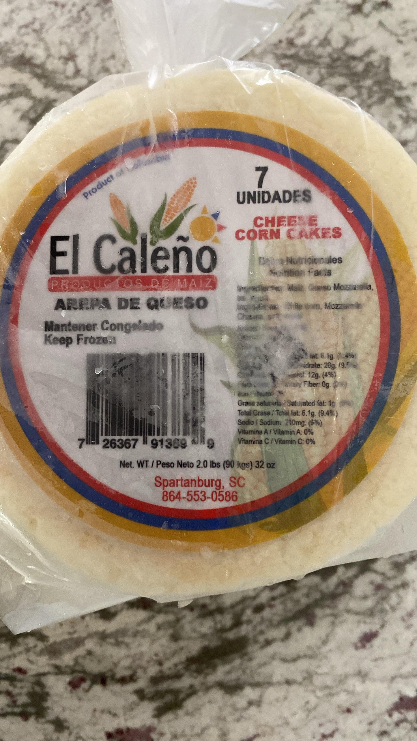 Arepa rellena con queso