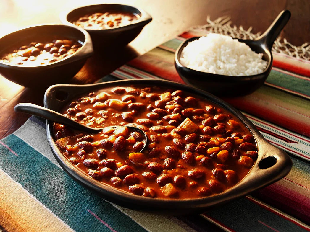 Frijoles preparados congelados